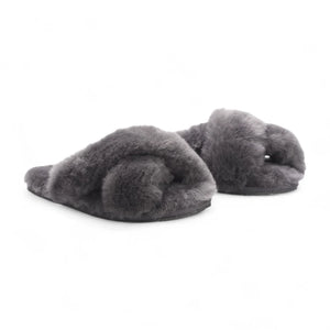 Snowbelle - Women's Genuine Sheepskin Crossover Slippers-TruClothing