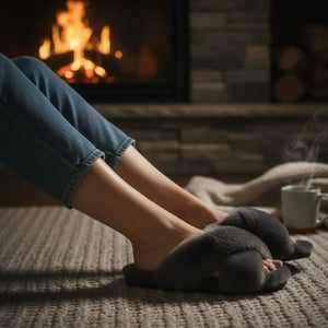Snowbelle - Women's Genuine Sheepskin Crossover Slippers-TruClothing
