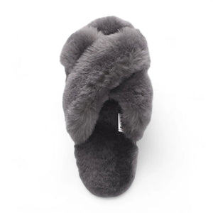 Snowbelle - Women's Genuine Sheepskin Crossover Slippers-TruClothing