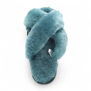 Snowbelle - Women's Genuine Sheepskin Crossover Slippers-TruClothing