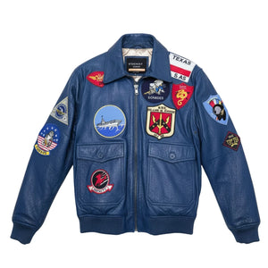 Men's Cowhide Top Gun Maverick Leather Aviator Bomber Jacket-TruClothing
