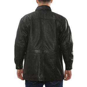 Men's Lambskin Leather Mid Length Jacket-TruClothing