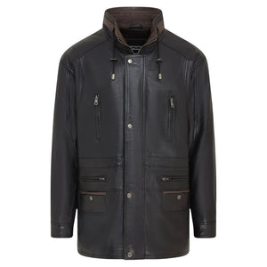 Men's Lambskin Leather Mid Length Jacket-TruClothing