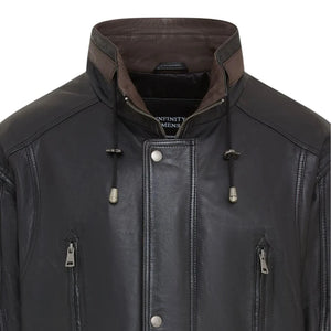 Men's Lambskin Leather Mid Length Jacket-TruClothing