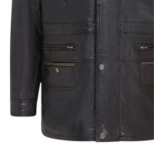 Men's Lambskin Leather Mid Length Jacket-TruClothing