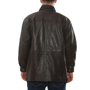 Men's Lambskin Leather Mid Length Jacket-TruClothing
