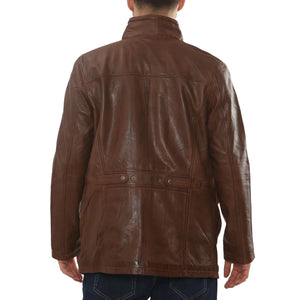 Men's Lambskin Leather Stand Collar Field Jacket-TruClothing