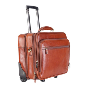 Nomad - Genuine Leather Wheeled Briefcase Trolley Case-TruClothing