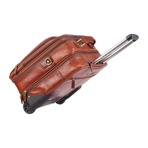 Nomad - Genuine Leather Wheeled Briefcase Trolley Case-TruClothing