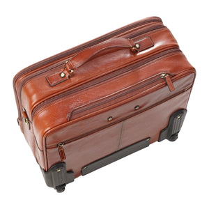 Nomad - Genuine Leather Wheeled Briefcase Trolley Case-TruClothing