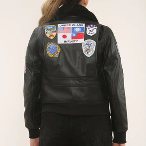 Women's Real Leather Air Force A2 Flight Bomber Jacket-TruClothing