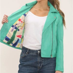 Women's Real Leather Brando Style Biker Jacket-TruClothing