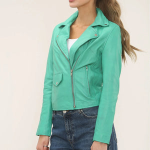 Women's Real Leather Brando Style Biker Jacket-TruClothing