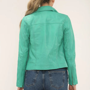 Women's Real Leather Brando Style Biker Jacket-TruClothing