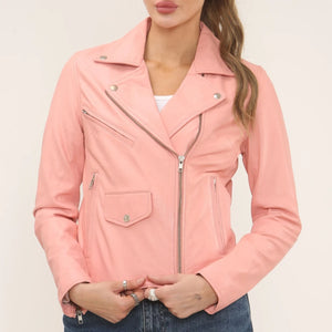 Women's Real Leather Brando Style Biker Jacket-TruClothing