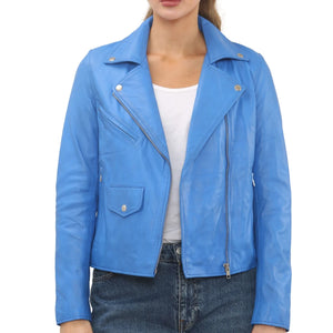 Women's Real Leather Brando Style Biker Jacket-TruClothing