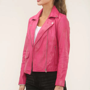 Women's Real Leather Brando Style Biker Jacket-TruClothing