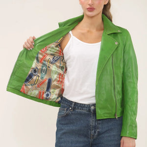 Women's Real Leather Brando Style Biker Jacket-TruClothing
