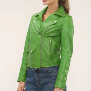 Women's Real Leather Brando Style Biker Jacket-TruClothing
