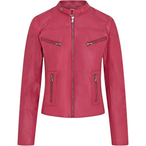 Women's Real Leather Classic Racer Style Biker Jacket-TruClothing