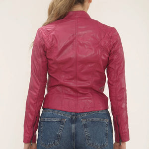 Women's Real Leather Classic Racer Style Biker Jacket-TruClothing
