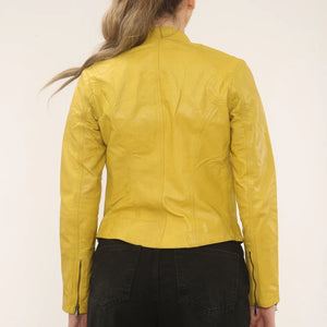 Women's Real Leather Classic Racer Style Biker Jacket-TruClothing