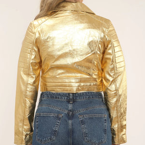 Women's Real Leather Short Cropped Length Biker Jacket-TruClothing