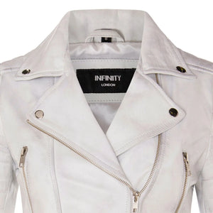 Women's Real Leather Short Cropped Length Biker Jacket-TruClothing