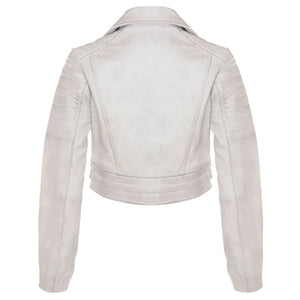 Women's Real Leather Short Cropped Length Biker Jacket-TruClothing