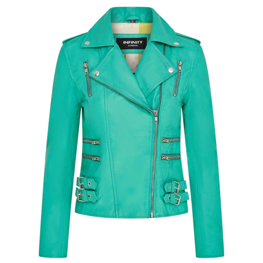 Women's Real Lamb Nappa Leather Vintage Biker Jacket-TruClothing