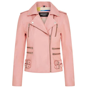 Women's Real Lamb Nappa Leather Vintage Biker Jacket-TruClothing