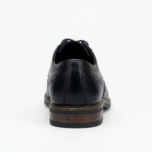 Stokes - Men’s Black Leather Wingtip Brogue Lace-Up Shoes