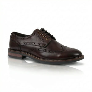 Stokes - Men’s Brown Leather Wingtip Brogue Lace-Up Shoes