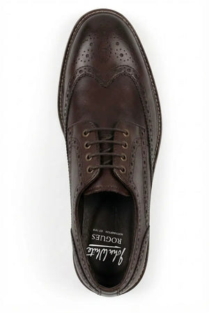 Stokes - Men’s Brown Leather Wingtip Brogue Lace-Up Shoes