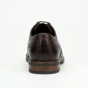 Stokes - Men’s Brown Leather Wingtip Brogue Lace-Up Shoes