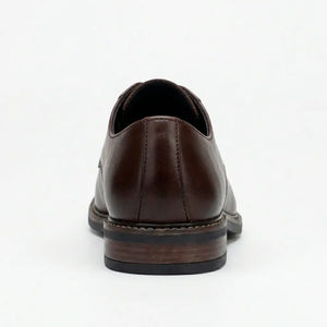Tanner - Men’s Brown Leather Plain Toe Derby Lace-Up Shoes