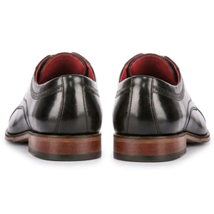 Everett - Men's Black Polished Leather Cap Toe Derby Shoes