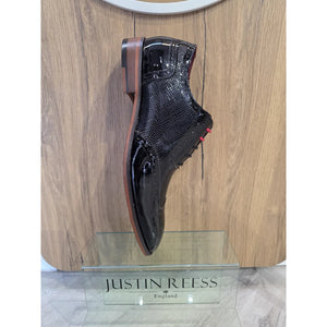 Flynn - Men's Black Patent Leather Brogue Shoes-TruClothing