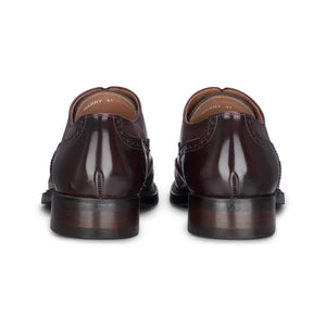 Harry - Men's Wine Patent Leather Brogue Shoes-TruClothing