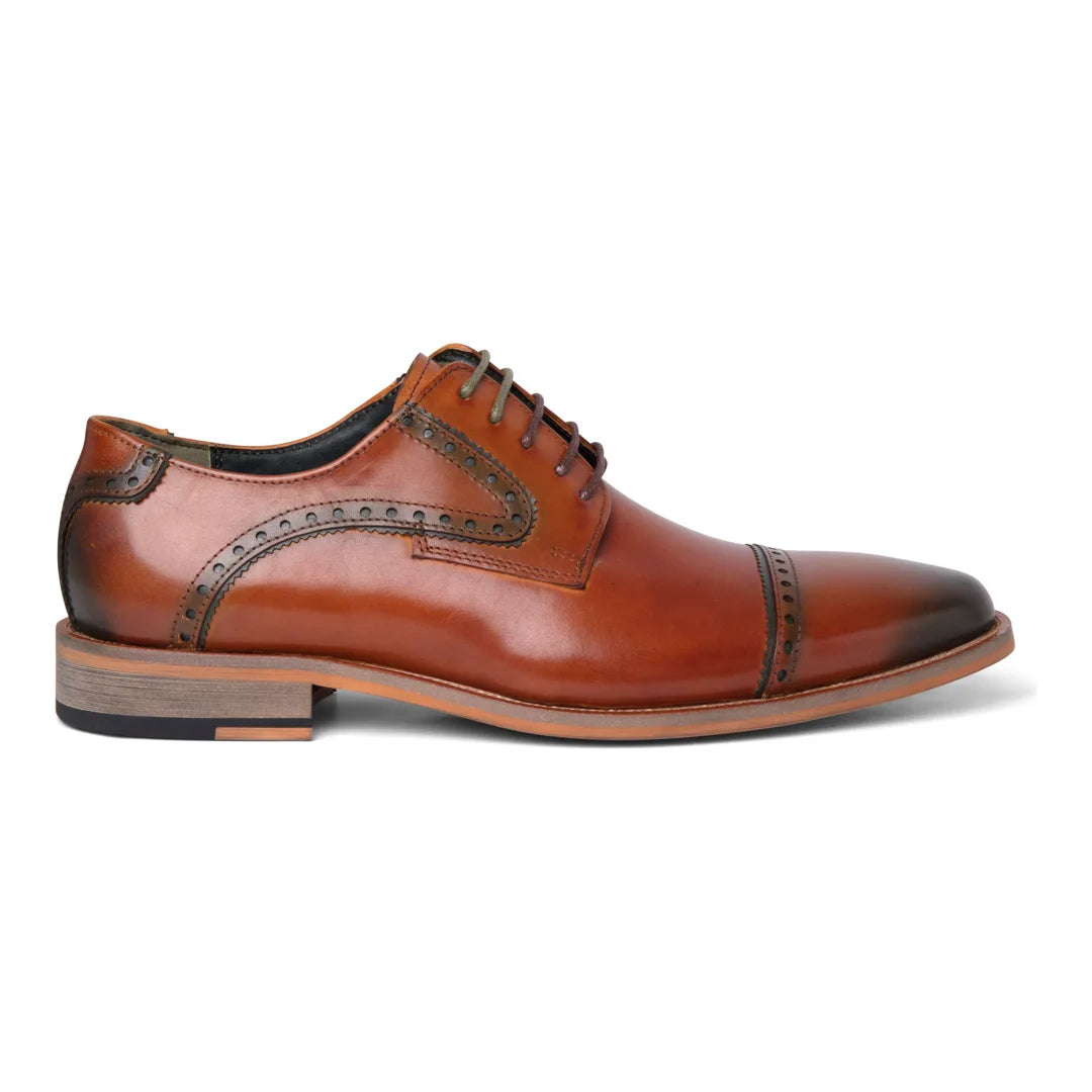 Jenson - Men's Brown Leather Lace Up Oxford Shoes-TruClothing
