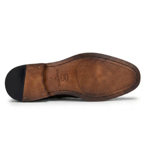 Jett - Men's Dark Green Cross-Stitch Toe Cap Oxford Shoes