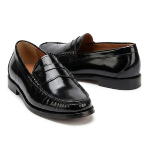 Joseph - Men's Black Penny High-Shine Polished Loafers