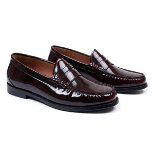 Joseph - Men's Burgundy Patent Leather Penny Loafers