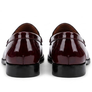Joseph - Men's Burgundy Patent Leather Penny Loafers