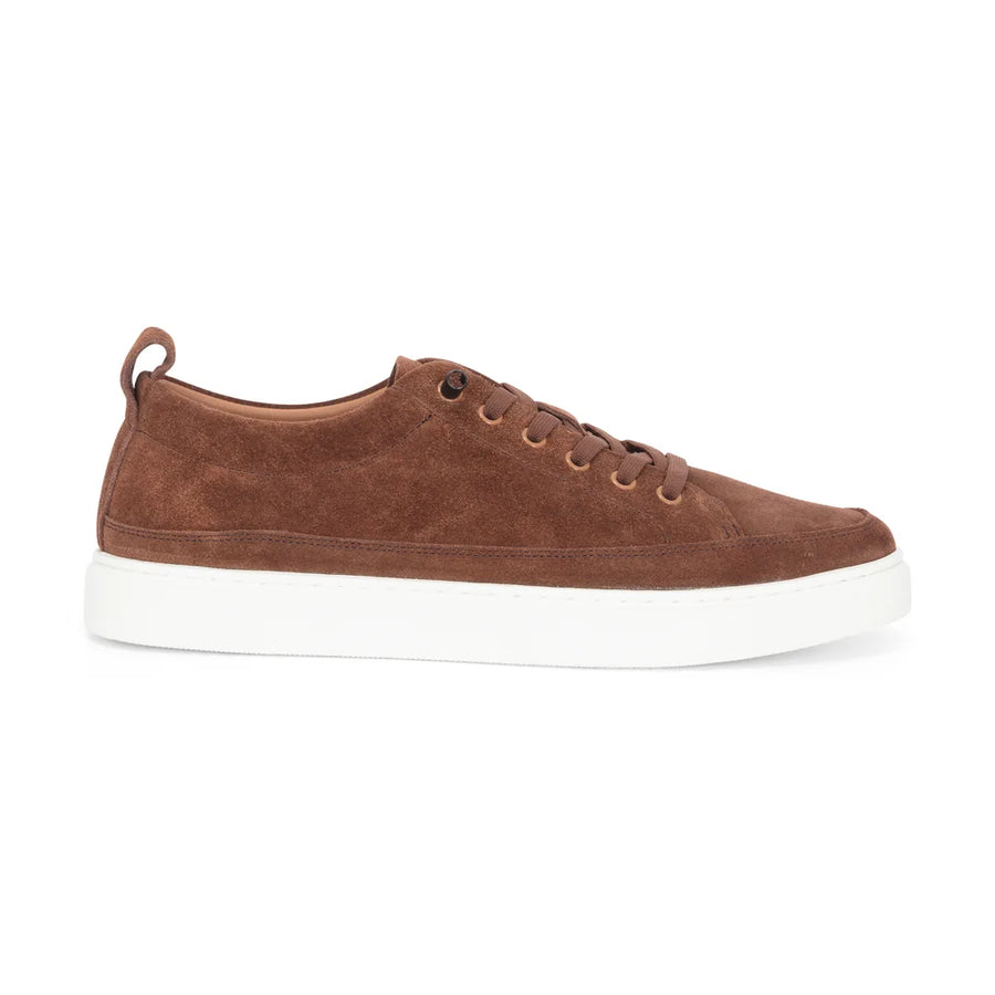 Josh - Men's Brown Suede Leather Trainers-TruClothing