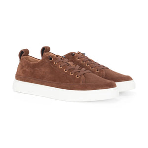 Josh - Men's Brown Suede Leather Trainers-TruClothing