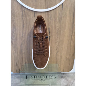 Josh - Men's Brown Suede Leather Trainers-TruClothing