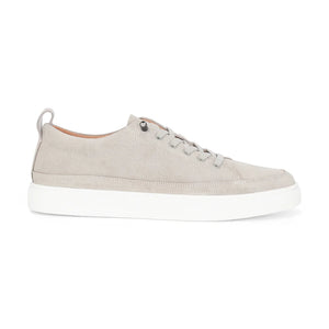 Josh - Men's Grey Suede Leather Trainers-TruClothing