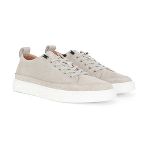 Josh - Men's Grey Suede Leather Trainers-TruClothing