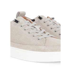 Josh - Men's Grey Suede Leather Trainers-TruClothing